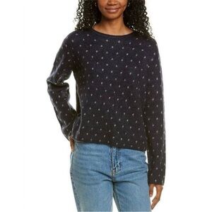 Vince Womens Starry Dot Jacquard Mohair
Alpaca-Blend Sweater Navy Blue Medium